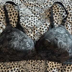 torrid Black Printed Push-Up Bra with Celestial Motif
